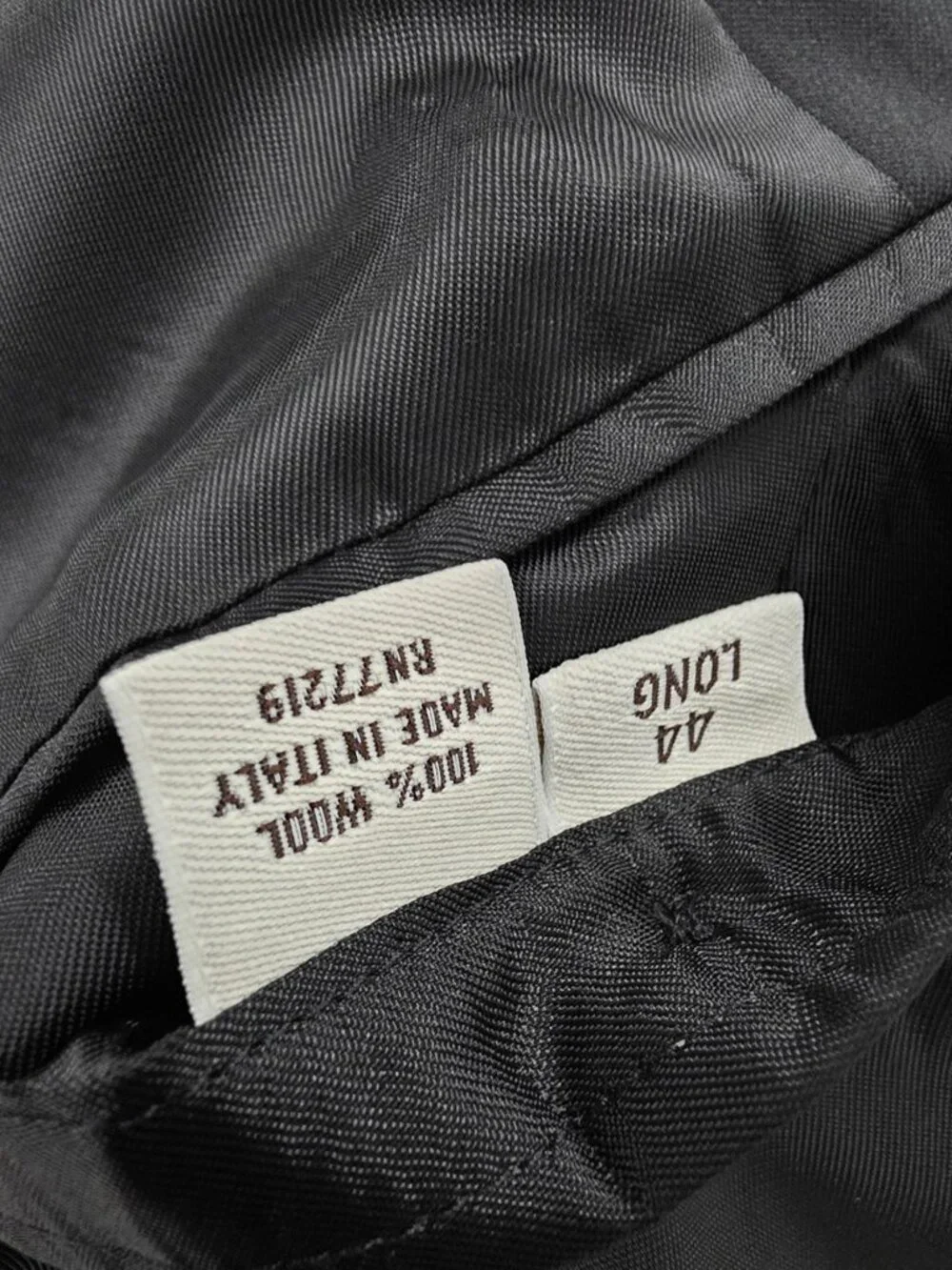 Pronto Uomo 44L 38x30 Black Full Suit Double-Breasted Solid R928